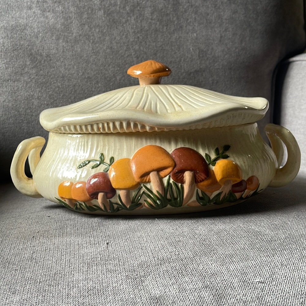 Mushroom ceramic bowl dish cottagecore